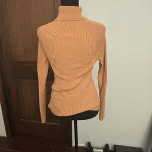 Banana Republic Tan Cowl Neck Sweater Ribbed Knit